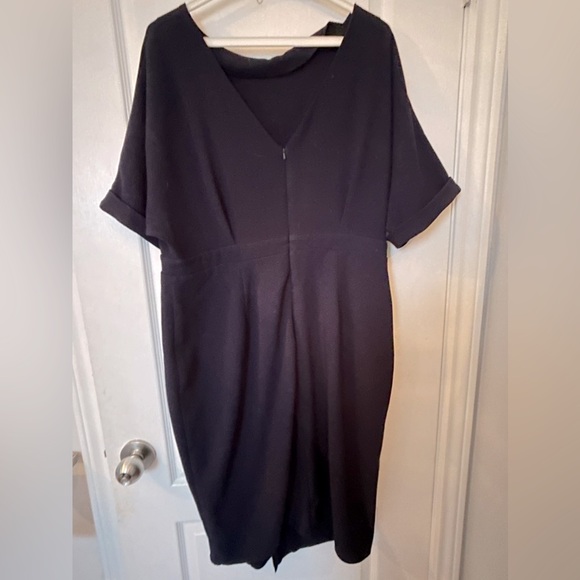 ASOS Kimono Plunge Midi with Splits Dress - Navy / UK 16 - Picture 2 of 2